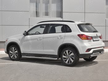 14 499 р. Защита заднего бампера (Ø63/2 по 42 мм, нержавейка) SLITKOFF  Mitsubishi ASX (2017-2020) 2-ой рестайлинг  с доставкой в г. Новочеркасск. Увеличить фотографию 2