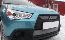 4 049 р. Сетка на бампер Allest (матовый хром) Mitsubishi ASX дорестайлинг (2010-2012)  с доставкой в г. Новочеркасск. Увеличить фотографию 2