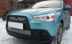 4 049 р. Сетка на бампер Allest (матовый хром) Mitsubishi ASX дорестайлинг (2010-2012)  с доставкой в г. Новочеркасск. Увеличить фотографию 3