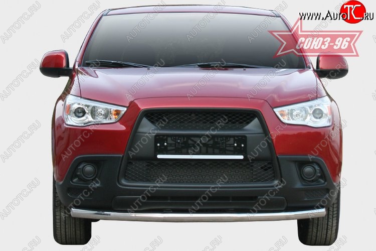 8 369 р. Защита переднего бампера одинарная Souz-96 (d60) Mitsubishi ASX дорестайлинг (2010-2012)  с доставкой в г. Новочеркасск