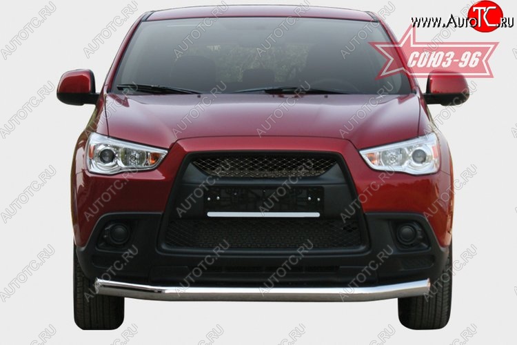 8 234 р. Защита переднего бампера Souz-96 (d76) Mitsubishi ASX дорестайлинг (2010-2012)  с доставкой в г. Новочеркасск