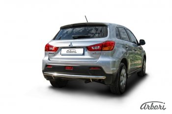 12 149 р. Защита заднего бампера Arbori (нержавейка, 1 труба d57 mm). Mitsubishi ASX дорестайлинг (2010-2012)  с доставкой в г. Новочеркасск. Увеличить фотографию 2