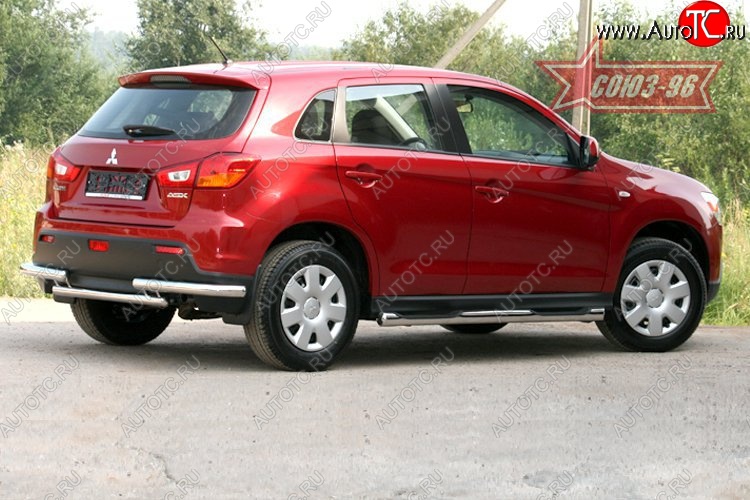 10 799 р. Защита заднего бампера Souz-96 (d60) Mitsubishi ASX дорестайлинг (2010-2012)  с доставкой в г. Новочеркасск