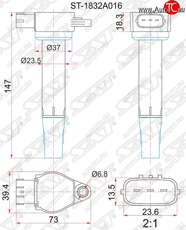 1 349 р. Катушка зажигания SAT  Mitsubishi ASX - Outlander  XL  с доставкой в г. Новочеркасск