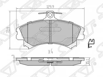 1 239 р. Колодки тормозные SAT (передние)  Mitsubishi Carisma - Colt ( Z20, Z30 хэтчбэк 3 дв.,  Z30)  с доставкой в г. Новочеркасск. Увеличить фотографию 1