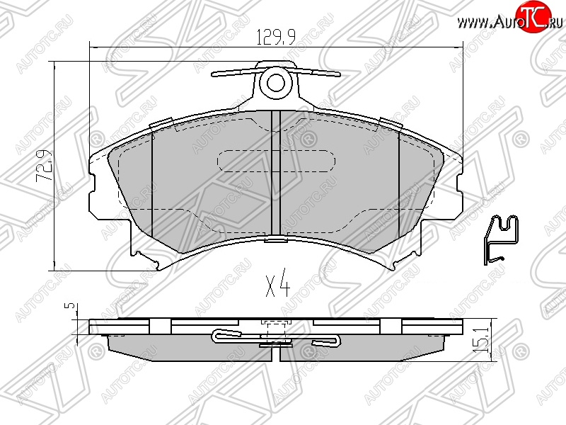 1 239 р. Колодки тормозные SAT (передние) Mitsubishi Colt Z20, Z30 хэтчбэк 3 дв. дорестайлинг (2002-2009)  с доставкой в г. Новочеркасск