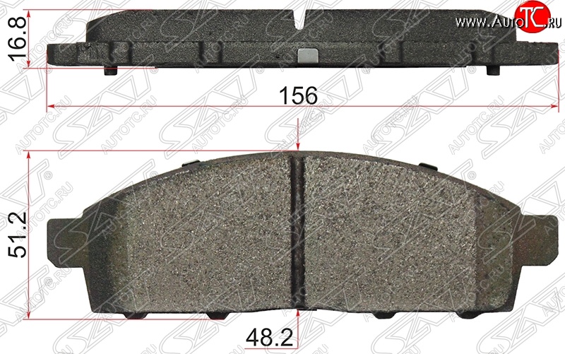 1 499 р. Колодки тормозные SAT (передние) Mitsubishi L200 4  дорестайлинг (2006-2014)  с доставкой в г. Новочеркасск