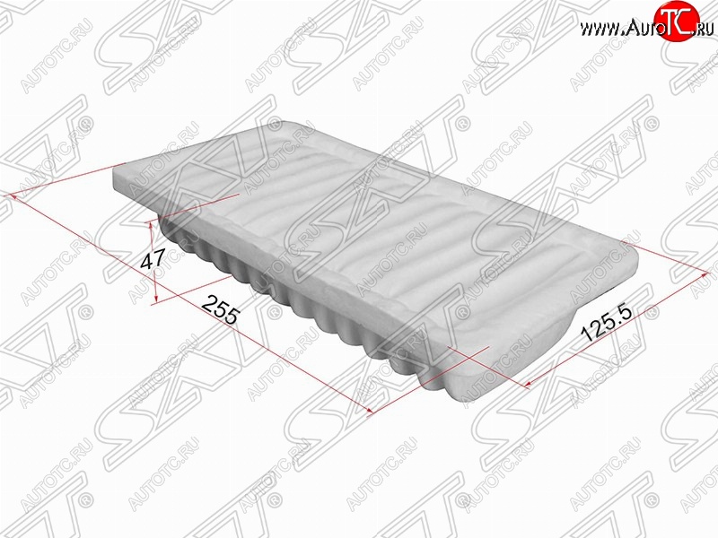 379 р. Фильтр воздушный двигателя SAT (255х125.5х47 mm)  Mitsubishi Colt ( Z20, Z30 хэтчбэк 3 дв.,  Z30) (2002-2009) дорестайлинг, хэтчбэк 5 дв. дорестайлинг  с доставкой в г. Новочеркасск