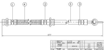 Тормозной шланг SAT (передний, левый/правый)  Colt  CJ0 хэтчбэк 3 дв., Lancer  8, Mirage  CJ,CK,CL,CM