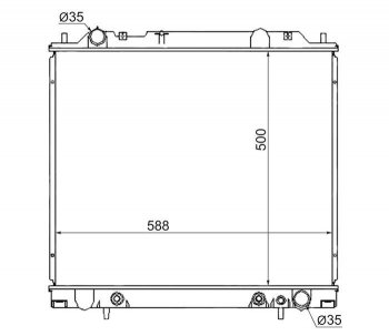 Радиатор двигателя (пластинчатый, 2.8D, МКПП/АКПП) SAT Mitsubishi Delica 4 дорестайлинг (1994-1997)