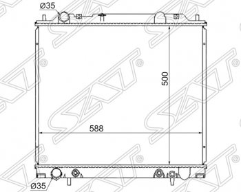 8 349 р. Радиатор двигателя (пластинчатый, 3.0, МКПП/АКПП) SAT Mitsubishi Delica 4 дорестайлинг (1994-1997)  с доставкой в г. Новочеркасск. Увеличить фотографию 1
