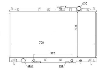 7 199 р. Радиатор двигателя (пластинчатый, 2.5/3.5, МКПП/АКПП) SAT  Mitsubishi Diamante (1995-2005)  с доставкой в г. Новочеркасск. Увеличить фотографию 1