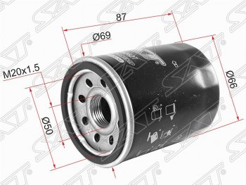 389 р. Фильтр масляный (KK,KL# 2.4 4WD 4N15, N80,90# S4FA/T) SAT  Mitsubishi Diamante - Galant  с доставкой в г. Новочеркасск. Увеличить фотографию 1