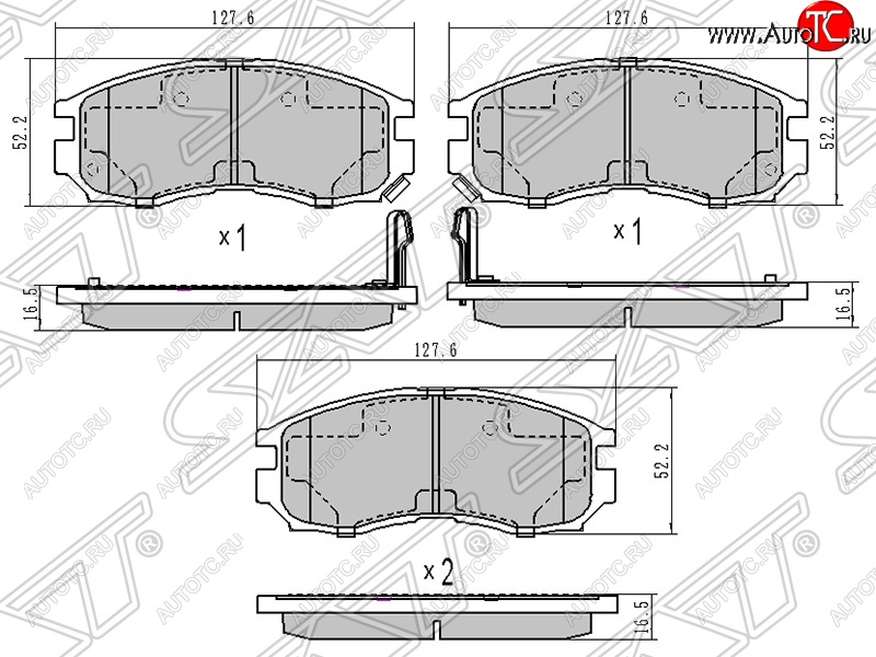 1 299 р. Колодки тормозные SAT (передние)  Mitsubishi Eclipse - Mirage  CJ,CK,CL,CM  с доставкой в г. Новочеркасск