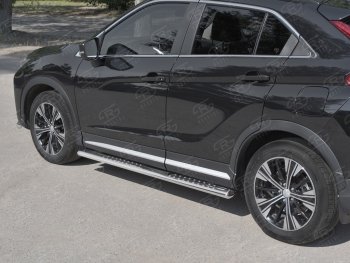 29 699 р. Пороги труба 120х60 овал с проступью Russtal Mitsubishi Eclipse Cross GK дорестайлинг (2017-2021)  с доставкой в г. Новочеркасск. Увеличить фотографию 3