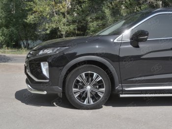 13 199 р. Защита переднего бампера (Ø42 мм, нержавейка) SLITKOFF  Mitsubishi Eclipse Cross  GK (2017-2021) дорестайлинг  с доставкой в г. Новочеркасск. Увеличить фотографию 3