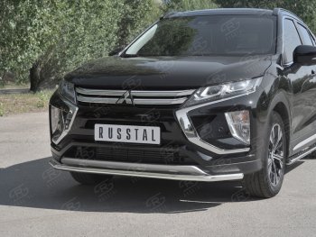 13 199 р. Защита переднего бампера (Ø42 мм, нержавейка) SLITKOFF  Mitsubishi Eclipse Cross  GK (2017-2021) дорестайлинг  с доставкой в г. Новочеркасск. Увеличить фотографию 4