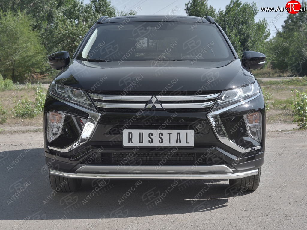 13 199 р. Защита переднего бампера (Ø42 мм, нержавейка) SLITKOFF  Mitsubishi Eclipse Cross  GK (2017-2021) дорестайлинг  с доставкой в г. Новочеркасск