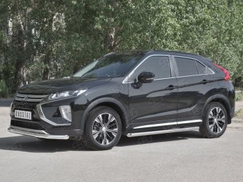 13 299 р. Защита переднего бампера (Ø63 мм, нержавейка) SLITKOFF Mitsubishi Eclipse Cross GK дорестайлинг (2017-2021)  с доставкой в г. Новочеркасск. Увеличить фотографию 2