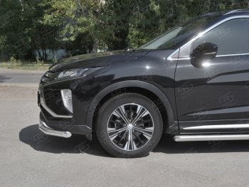 13 299 р. Защита переднего бампера (Ø63 мм, нержавейка) SLITKOFF Mitsubishi Eclipse Cross GK дорестайлинг (2017-2021)  с доставкой в г. Новочеркасск. Увеличить фотографию 3