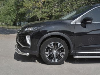 16 249 р. Защита переднего бампера (2 трубы Ø63 и 42 мм, нержавейка) SLITKOFF Mitsubishi Eclipse Cross GK дорестайлинг (2017-2021)  с доставкой в г. Новочеркасск. Увеличить фотографию 3