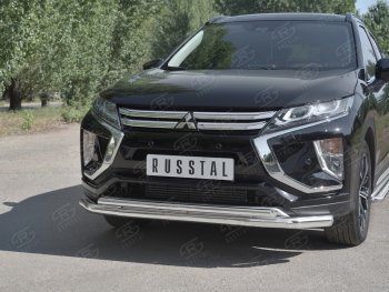 16 249 р. Защита переднего бампера (2 трубы Ø63 и 42 мм, нержавейка) SLITKOFF Mitsubishi Eclipse Cross GK дорестайлинг (2017-2021)  с доставкой в г. Новочеркасск. Увеличить фотографию 4