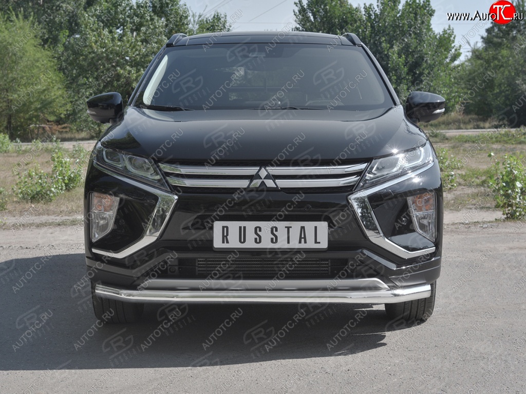 13 299 р. Защита переднего бампера (Ø63 мм, нержавейка) SLITKOFF Mitsubishi Eclipse Cross GK дорестайлинг (2017-2021)  с доставкой в г. Новочеркасск