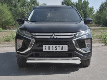 Защита переднего бампера (Ø75х42 мм, нержавейка) Russtal Mitsubishi (Митсубиси) Eclipse Cross (эклипс)  GK (2017-2024) GK