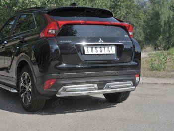 14 499 р. Защита заднего бампера (2 трубы Ø63 и 42 мм, нержавейка) SLITKOFF  Mitsubishi Eclipse Cross  GK (2017-2021) дорестайлинг  с доставкой в г. Новочеркасск. Увеличить фотографию 4