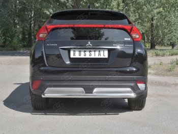 14 399 р. Защита заднего бампера (Ø63 мм, нержавейка) SLITKOFF  Mitsubishi Eclipse Cross  GK (2017-2021) дорестайлинг  с доставкой в г. Новочеркасск. Увеличить фотографию 1