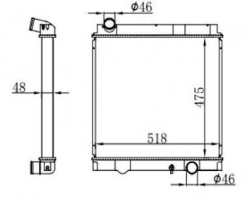 10 349 р. Радиатор двигателя (пластинчатый, МКПП) SAT  Mitsubishi Fuso Canter (2000-2024)  с доставкой в г. Новочеркасск. Увеличить фотографию 1