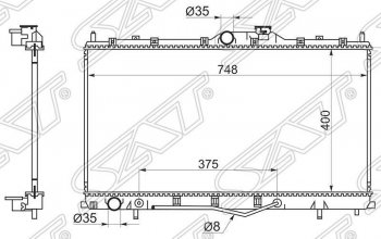 Радиатор двигателя (пластинчатый, МКПП/АКПП) SAT Mitsubishi Galant (2004-2012)