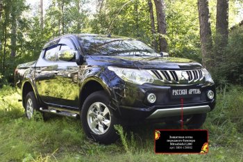 1 939 р. Защитная сетка решетки переднего бампера (шагрень) РА  Mitsubishi L200  5 KK,KL (2015-2019) дорестайлинг  с доставкой в г. Новочеркасск. Увеличить фотографию 2