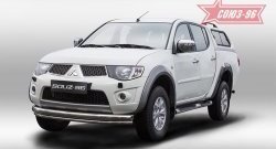 Защита переднего бампера двойная Souz-96 (d76/42) Mitsubishi L200 5 KK,KL дорестайлинг (2015-2019)