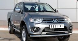 13 649 р. Одинарная защита переднего бампера диаметром 63 мм SLITKOFF  Mitsubishi L200  5 KK,KL (2015-2019) дорестайлинг  с доставкой в г. Новочеркасск. Увеличить фотографию 4