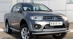 28 899 р. Широкая защита порогов SLITKOFF Mitsubishi L200 5 KK,KL дорестайлинг (2015-2019)  с доставкой в г. Новочеркасск. Увеличить фотографию 4