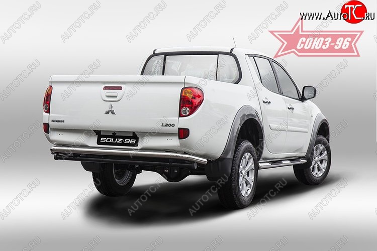 9 809 р. Одинарная защита заднего бампера d60 Souz-96 Mitsubishi L200 5 KK,KL дорестайлинг (2015-2019)  с доставкой в г. Новочеркасск