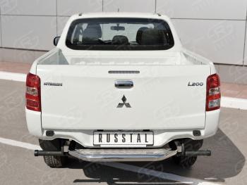 Защита заднего бампера (труба d63 с листом) Russtal Mitsubishi L200 5 KK,KL дорестайлинг (2015-2019)