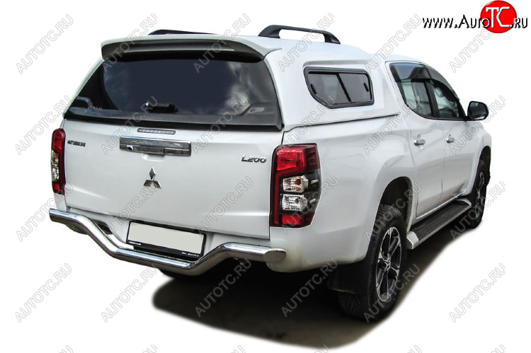 17 399 р. Защита заднего бампера Slitkoff (Ø 76 мм, без бампера)  Mitsubishi L200  5 KK,KL (2018-2022) рестайлинг (Нержавеющая сталь)  с доставкой в г. Новочеркасск