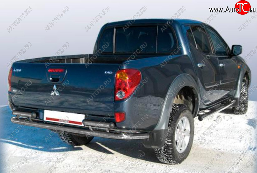 8 949 р. Защита переднего бампера Slitkoff (Ø 57 мм).  Mitsubishi L200 ( 4,  5 KK,KL) (2006-2022)  дорестайлинг, рестайлинг (Сталь с полимерным покрытием. Цвет: серебристый)  с доставкой в г. Новочеркасск