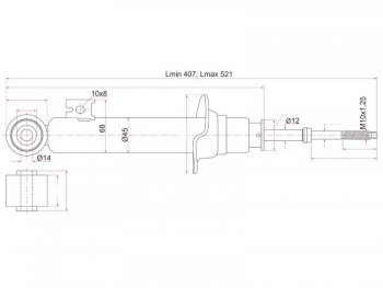 1 869 р. Амортизатор передний LH=RH SAT Mitsubishi L200 4  дорестайлинг (2006-2014)  с доставкой в г. Новочеркасск. Увеличить фотографию 1