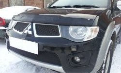 1 499 р. Сетка в решетку радиатора Russtal  Mitsubishi L200  4 - Pajero Sport  PB (черная)  с доставкой в г. Новочеркасск. Увеличить фотографию 4