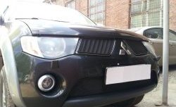 1 499 р. Сетка в решетку радиатора Russtal  Mitsubishi L200  4 - Pajero Sport  PB (черная)  с доставкой в г. Новочеркасск. Увеличить фотографию 5