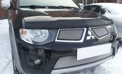 1 539 р. Нижняя сетка на бампер Russtal (хром) Mitsubishi Pajero Sport PB дорестайлинг (2008-2013)  с доставкой в г. Новочеркасск. Увеличить фотографию 3