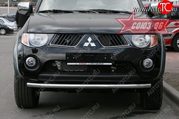 11 069 р. Защита переднего бампера одинарная Souz-96 (d60) Mitsubishi L200 4  дорестайлинг (2006-2014)  с доставкой в г. Новочеркасск