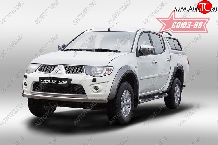 13 904 р. Овальная защита переднего бампера (d75х42) Souz-96 Mitsubishi L200 4  дорестайлинг (2006-2014)  с доставкой в г. Новочеркасск