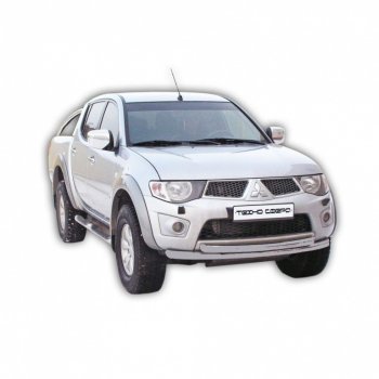 Защита переднего бампера ТехноСфера (Техно Сфера) Mitsubishi L200 4  дорестайлинг (2006-2014)