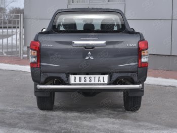 Защита заднего бампера (Ø63 мм, нержавейка) RUSSTAL Mitsubishi L200 5 KK,KL рестайлинг (2018-2022)