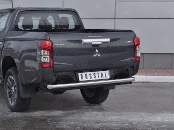 17 649 р. Защита заднего бампера (Ø63 мм, нержавейка) RUSSTAL Mitsubishi L200 5 KK,KL рестайлинг (2018-2022)  с доставкой в г. Новочеркасск. Увеличить фотографию 2