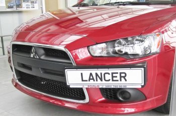 2 199 р. Воздуховоды радиатора в передний бампер Квадрат  Mitsubishi Lancer  10 (2011-2017) седан рестайлинг, хэтчбек 5 дв рестайлинг (Неокрашенные)  с доставкой в г. Новочеркасск. Увеличить фотографию 2